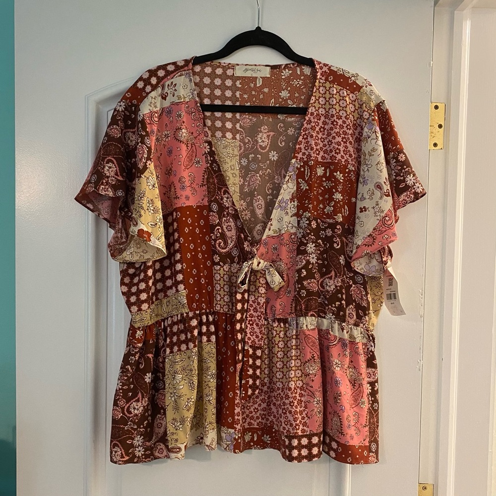 Arula Patchwork Babydoll Top